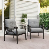 2 Pieces Outdoor Single Sofa, Patio Metal Armchair