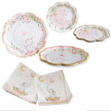 Elephant Baby Shower 62 Piece Party Tableware Set - Pink (16 Guests)