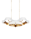 Grand Lotus Oval White Chandelier