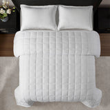 Cloudsoft Microfiber Blanket with Puffy Fiber Fill, White