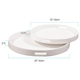 Saint Tropez Round Tray Set of 2 - Chalk