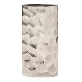 Hammered Aluminum Oval Vase Bright Silver- Large