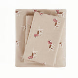 Wholesale Cotton Flannel Winter Sheet Set, Tan Dog