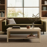 Wholesale 2-Tier Rattan Sides Open Shelf Storage Coffee Table