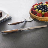 French Home Laguiole 2-Piece Olive Wood Cake Knife Set