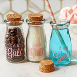 Printed Vintage 3.8 oz. Milk Bottle Favor Jar - It's A Girl