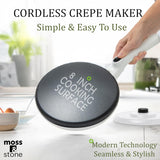 Moss & Stone Cordless 8-Inch Electric Crepe Maker