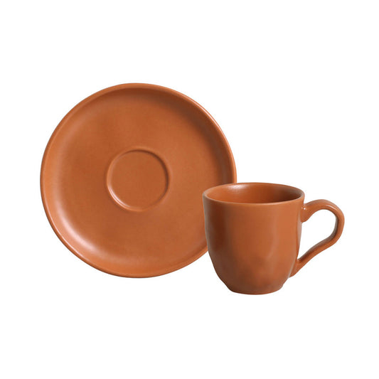Terracotta Espresso Cup & Saucer Set 4.1 oz