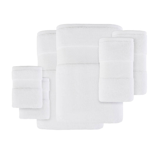 Turkish Cotton 6-Piece Bathroom Towel Set, White