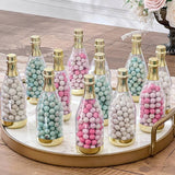 Gold Metallic Champagne Bottle Favor Container - Medium (Set of 12)