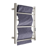 ANZZI Charles Series 6-Bar Wall Mounted Towel Warmer (20.47" W x 26.77" H), Dual Installation, Digital Control Panel, Rhino Alloy Certified Stainless Steel