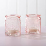 Vintage Pink Glass Tea Light Holder (Set of 4)