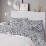 Wrinkle Free Microfiber Sheet Set, Black & White Floral