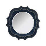 Ethan Round Scalloped Mirror Navy