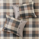 Cabin Farmhouse Buffalo Check Comforter/Duvet Cover Set, Tan
