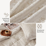 Velvet Quilted Diamond Comforter Set, Champagne