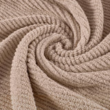 6pcs 100% Cotton Quick-Dry Ribbed Towel Set, Beige