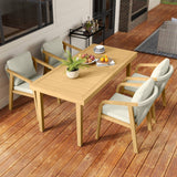 5-Piece Patio Dining Set, Acacia Wood Table and Chairs