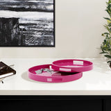 Saint Tropez Round Tray Set of 2 - Fuchsia