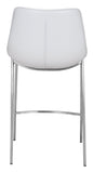 Magnus Counter Stool (Set of 2) White & Silver