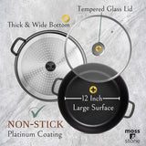 Moss & Stone 12-Inch 5QT Nonstick Saute Pan with Lid