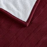 Heated Fleece & Sherpa Electric Bedding Blanket, Burgundy