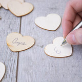 Wooden Hearts For Guest Book Alternative (Set of 75)