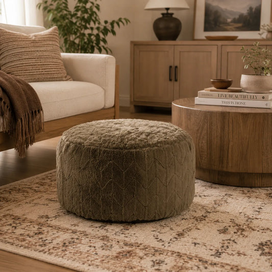 Foot Pouf Angora Moss