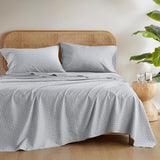 144TC Geometric Diamond Grey Printed Cotton Sheet Set