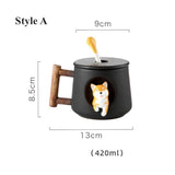 Shiba Inu Mug with Lid and Spoon Ceramic Cup