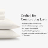 Premium 500 Thread Count Cotton Sheet Set, Bright White