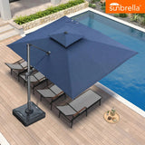 PURPLE LEAF SUNBRELLA Cantilever Umbrella Grey Aluminum Patio Umbrella