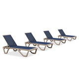 PURPLE LEAF Outdoor Chaise Lounge Chair Pool Lounge Chair with Champagne Aluminum Plastic Stackable Patio Lounge Chair for Poolside Sunbathing Beach Deck Yard