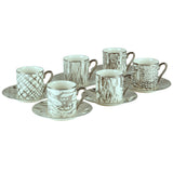 Matrix Silver Porcelain Espresso Cup & Saucer