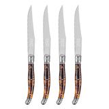 Laguiole Connoisseur 4-Piece Tortoise Steak Knife Set