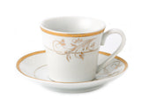 Gold Floral Porcelain Espresso Cup Set for 6
