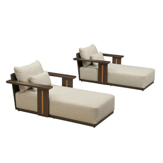 PURPLE LEAF Chaise Lounge Chair Modern Upholstered Outdoor Daybed with Armrest and Lumbar Pillow for Patio Poolside Sunbathing Deck