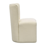Cube-Inspired Curved Back Dining Motion Chair, Cream