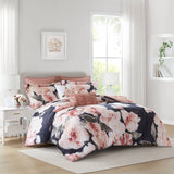 7-Piece Modern Farmhouse Comforter Set, Blush