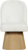 Marlowe - Linen Textured Fabric Upholstered Swivel Dining Side Chair - Stained Natural