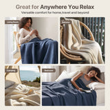 Waffle Weave Cotton Bedding Blanket, Indigo Blue
