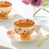 Rose Butterfly Bone China Tea Cup & Saucer 6oz