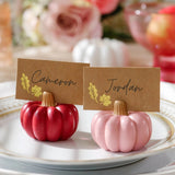 Burgundy & Blush Pink Pumpkin Place Card Holder (Set of 6)