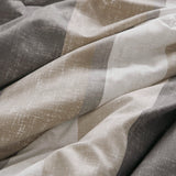 Striped Comforter Set with Bed Sheets, Taupe/Grey