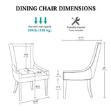 [Set of 2] All-Over Welting Dining Chair, Cream *