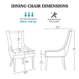 [Set of 2] Armless Ultra Upholstered Dining Chairs, Blue *