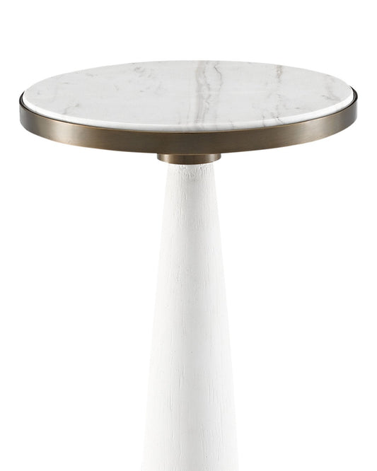 Greta White Drinks Table