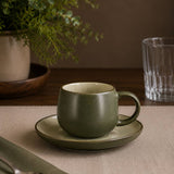 Oli Green Stoneware Cup & Saucer 22cl