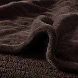 Heated Plush and Berber Electric Bedding Blanket, Brown