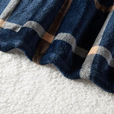 Plaid Shepra Velvety Heated Throw, Navy